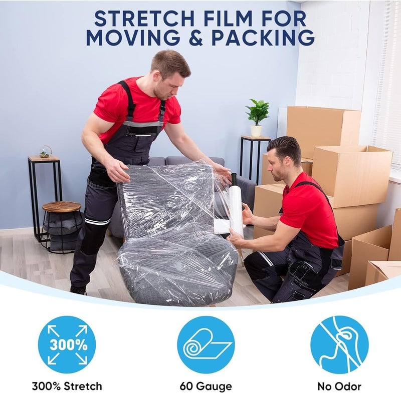 Duravel Clear Stretch Film - Heavy Duty Pallet Wrap, 100 Mtr (Pack of 6) - Image 3
